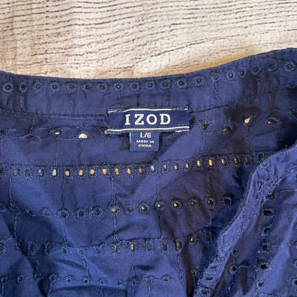 Izod Women's Navy Blouse - Picture 3 of 5
